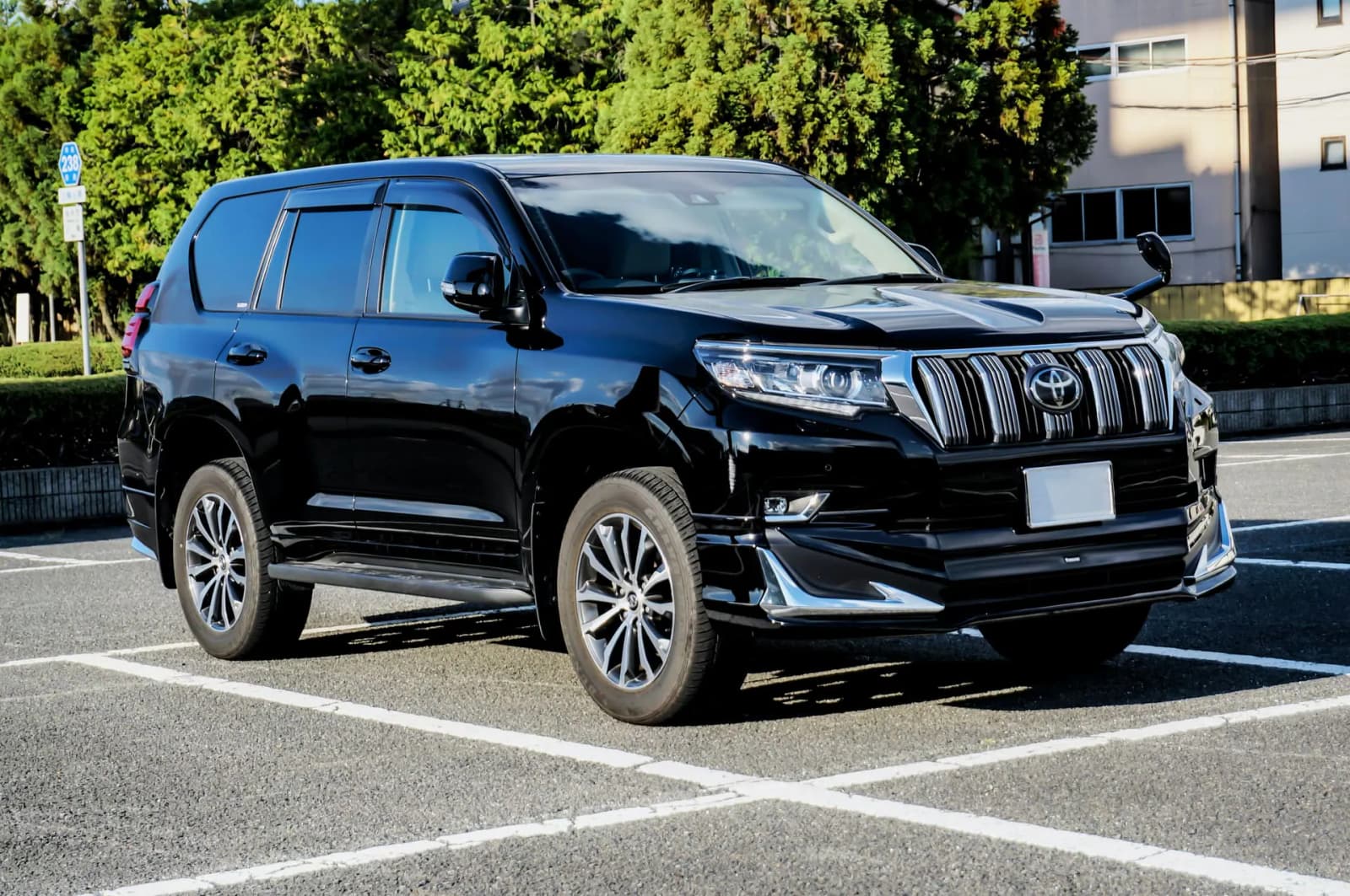 SUV parked on a scenic mountain road
